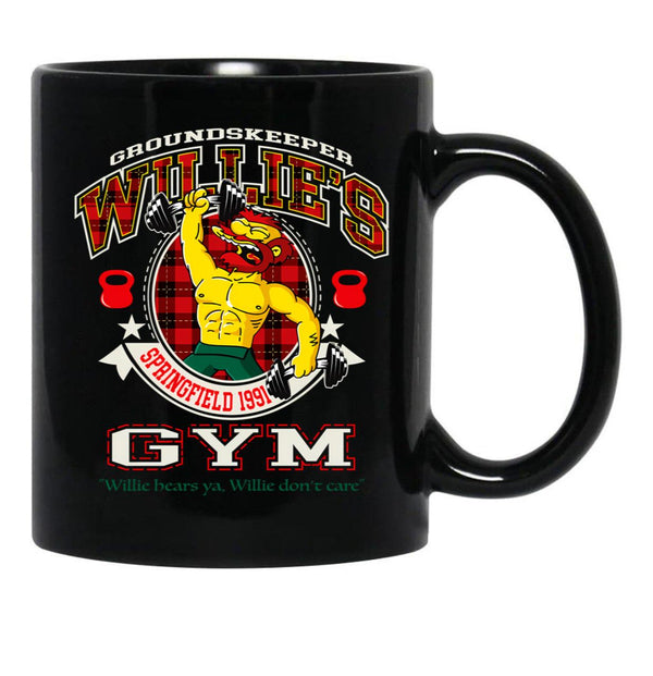 Groundskeeper Willie'S Gym Black Coffee Mug, Gift Coffee Mug - Black