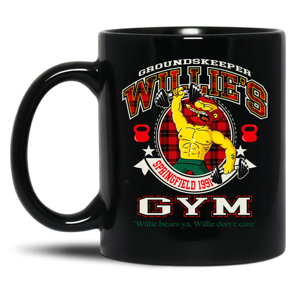 Groundskeeper Willie'S Gym Black Coffee Mug, Gift Coffee Mug
