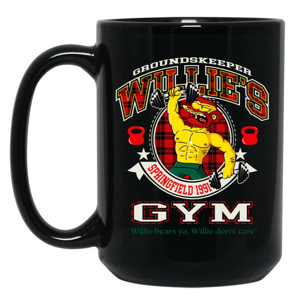 Groundskeeper Willie'S Gym Black Coffee Mug, Gift Coffee Mug - Black