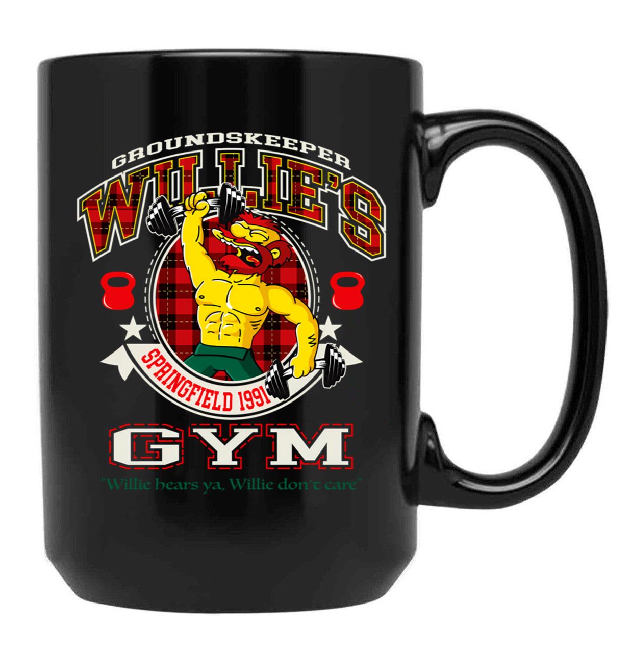 Groundskeeper Willie'S Gym Black Coffee Mug, Gift Coffee Mug