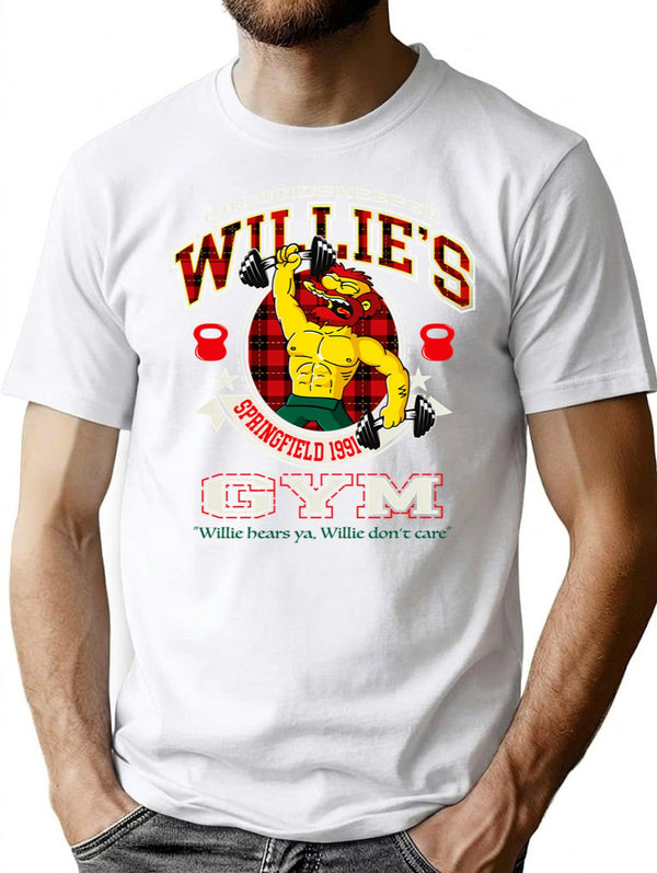 Groundskeeper Willie'S Gym Premium Heavyweight Cotton T-Shirt - White