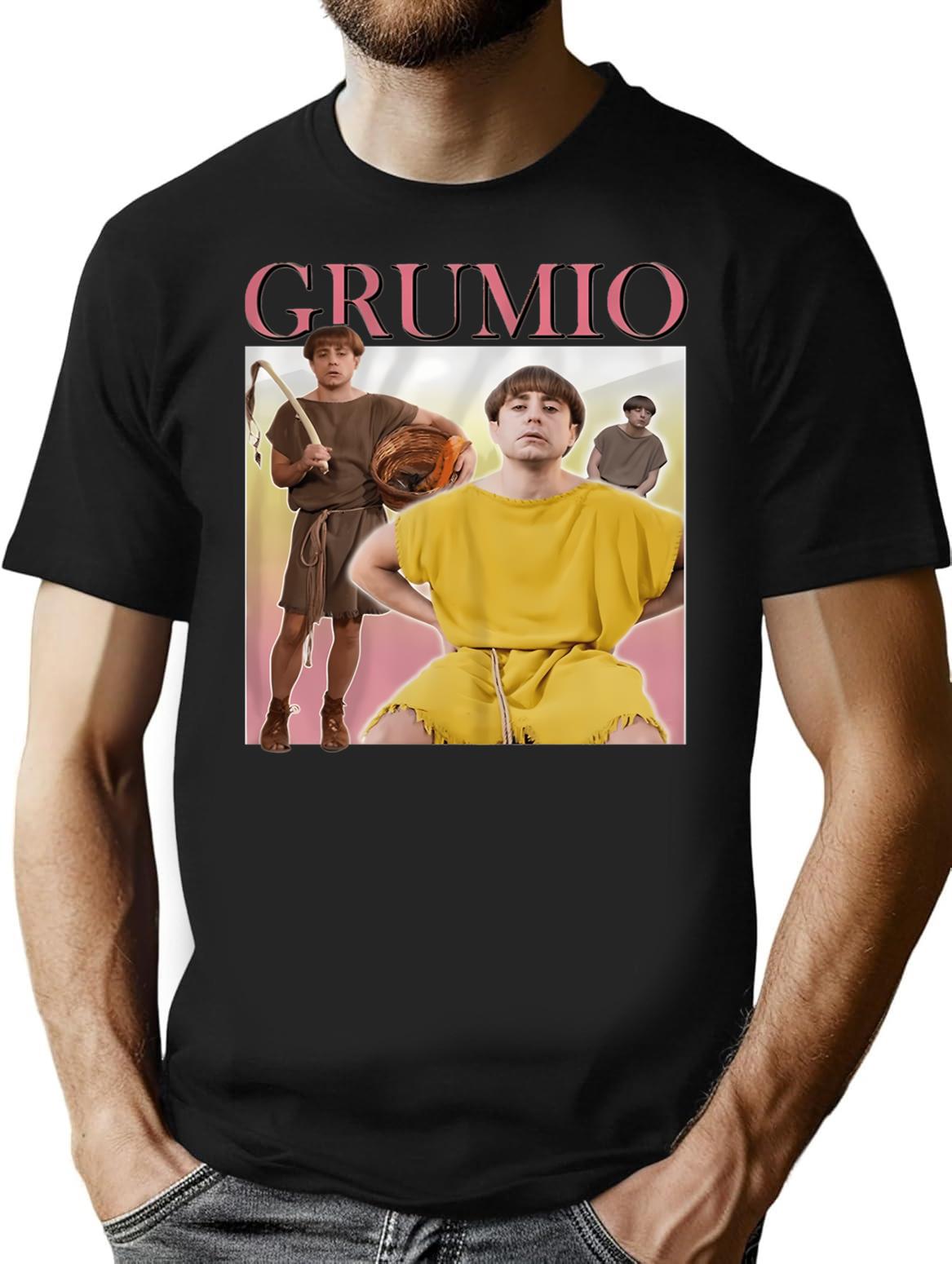 Grumio Plebs T-Shirt for Men & Women, T-Shirts Graphic Tee - Black