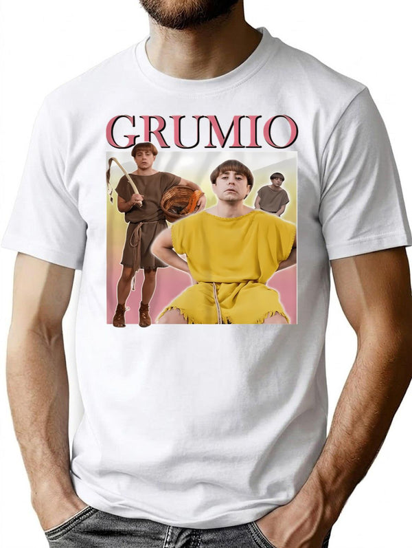 Grumio Plebs T-Shirt for Men & Women, T-Shirts Graphic Tee - White
