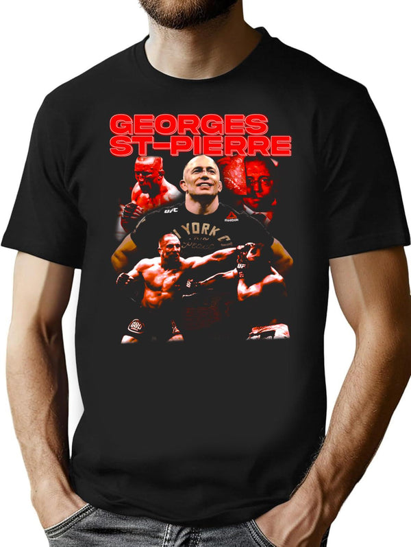 Gsp Georges St-Pierre Vintage T-Shirt for Men & Women, T-Shirts Graphic Tee - Black