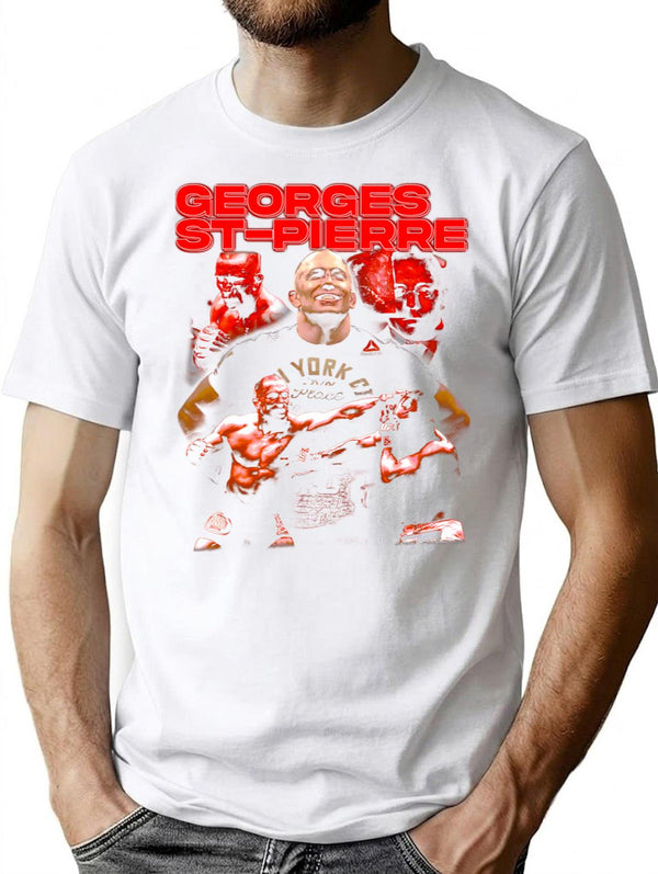 Gsp Georges St-Pierre Vintage T-Shirt for Men & Women, T-Shirts Graphic Tee - White