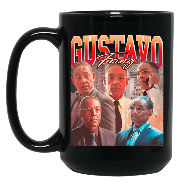Gustavo Fring Vintage 90S Rap Style Gustavo Fring Bootleg Fan Black Coffee Mug, Gift Coffee Mug - Black