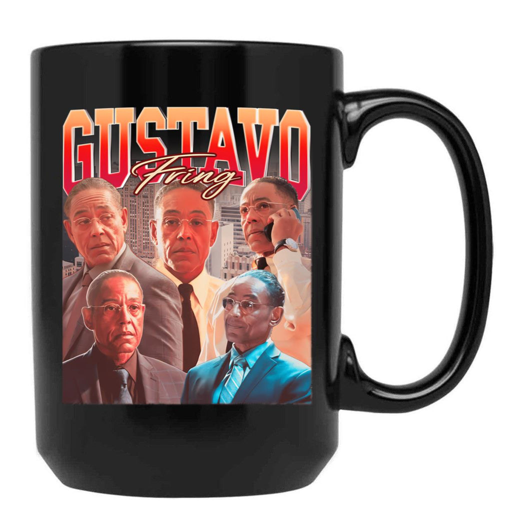 Gustavo Fring Vintage 90S Rap Style Gustavo Fring Bootleg Fan Black Coffee Mug, Gift Coffee Mug
