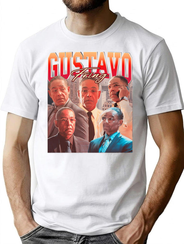 Gustavo Fring Vintage 90S Rap Style Gustavo Fring Bootleg Fan Premium Heavyweight Cotton T-Shirt - White