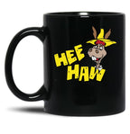 HEE Haw Wo Funny Black Coffee Mug, Gift Coffee Mug