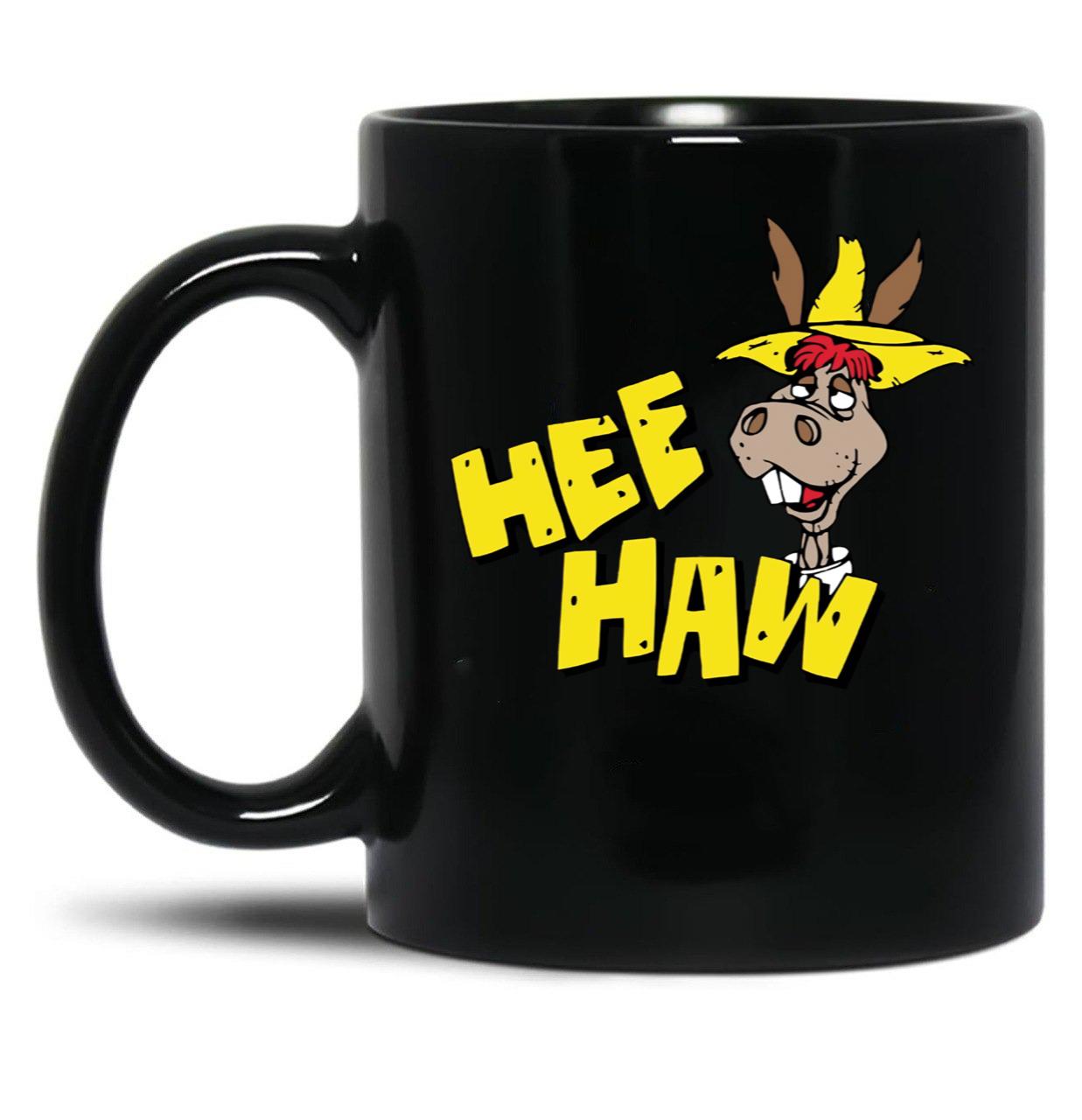 HEE Haw Wo Funny Black Coffee Mug, Gift Coffee Mug