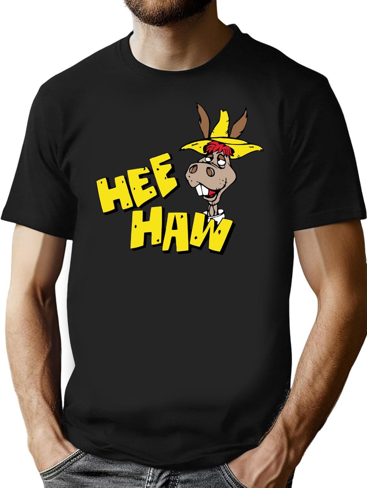 HEE Haw Wo Funny Premium Heavyweight Cotton T-Shirt - Black