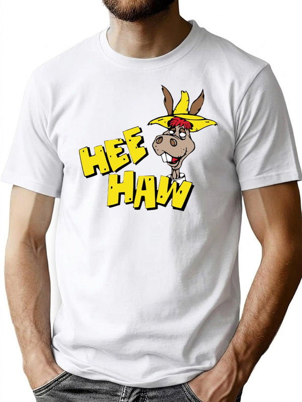 HEE Haw Wo Funny Premium Heavyweight Cotton T-Shirt - White
