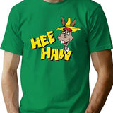 HEE Haw Wo Funny Premium Heavyweight Cotton T-Shirt - Green