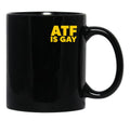 HTY AHS ATF is Gay Human Rights Equality Pride Pocket Print Black Coffee Mug, Gift Coffee Mug - Black