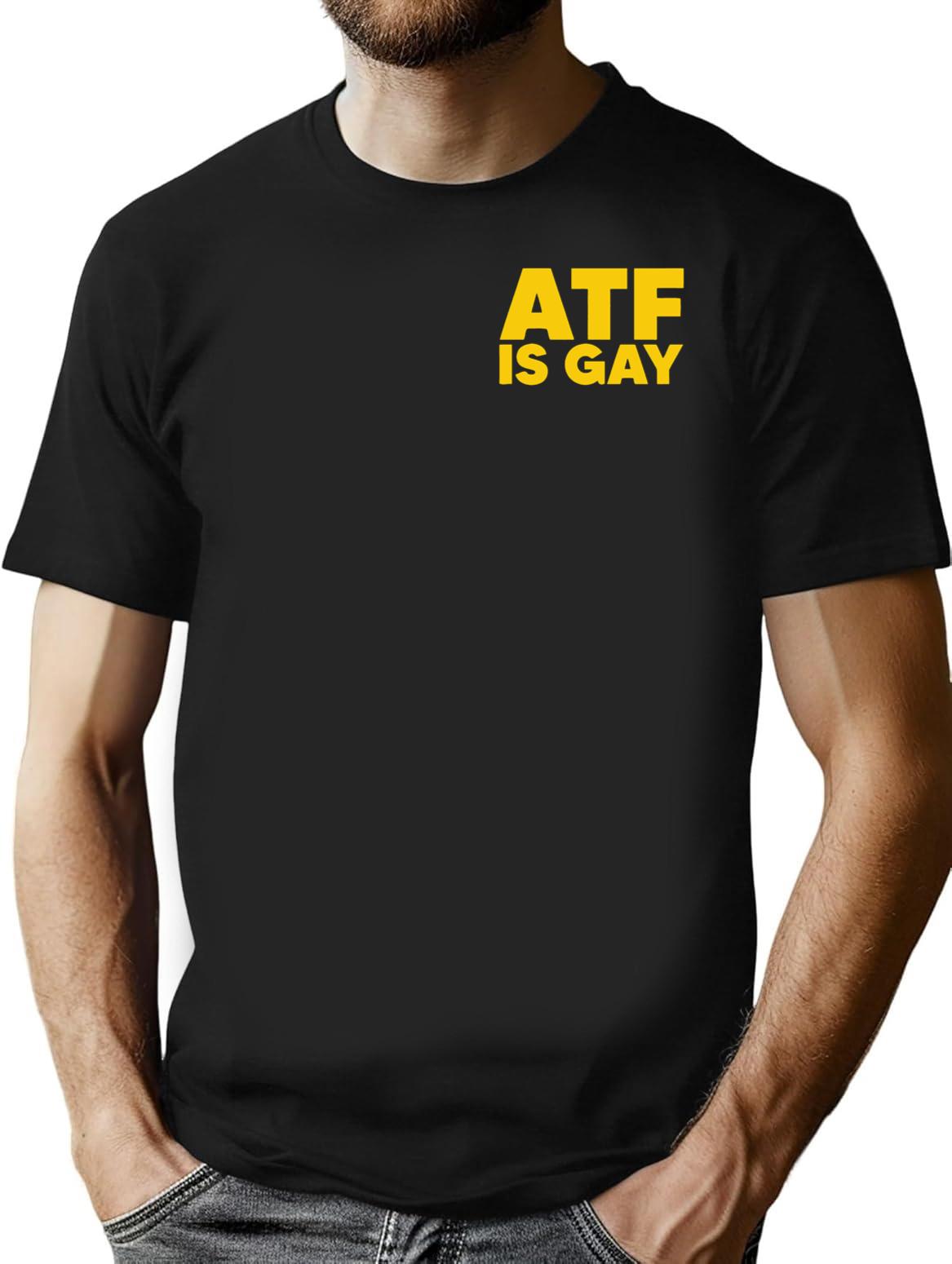 HTY AHS ATF is Gay Human Rights Equality Pride Pocket Print Premium Heavyweight Cotton T-Shirt - Black