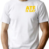 HTY AHS ATF is Gay Human Rights Equality Pride Pocket Print Premium Heavyweight Cotton T-Shirt - White