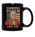 Habemus Papam Pope Leo Xiv American Flag Black Coffee Mug - Black