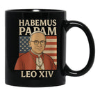 Habemus Papam Pope Leo Xiv American Flag Black Coffee Mug - Black