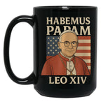 Habemus Papam Pope Leo Xiv American Flag Black Coffee Mug