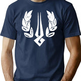 Hades Game Distressed Logo Zagreus Logo Premium Heavyweight Cotton T-Shirt - Navy