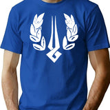 Hades Game Distressed Logo Zagreus Logo Premium Heavyweight Cotton T-Shirt - Blue