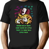 Halloween Clown Cheering With Delight T-Shirt for Men & Women, T-Shirts Graphic Tee - Black