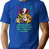 Halloween Clown Cheering With Delight T-Shirt for Men & Women, T-Shirts Graphic Tee - Blue