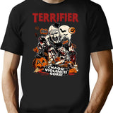 Halloween Horror Clown Crunch Horror T-Shirt for Men & Women, T-Shirts Graphic Tee - Black