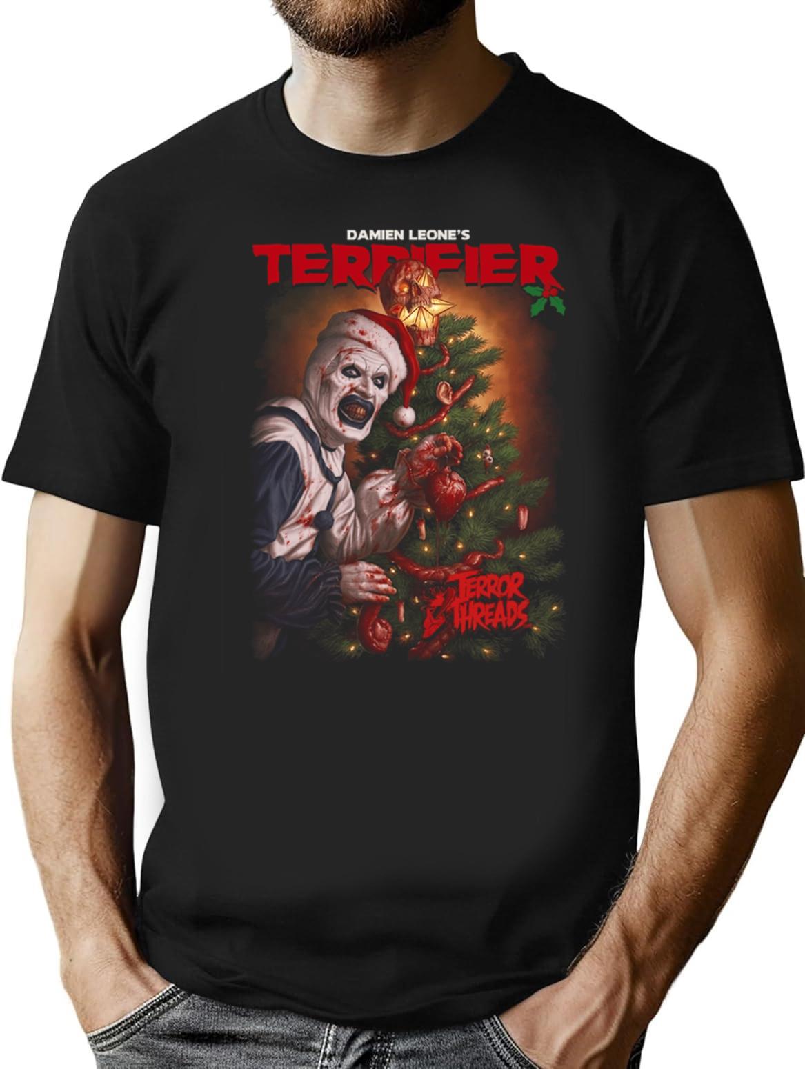 Halloween Merry Christmas Clown 2024 - Terrifier Christmas T-Shirt for Men & Women, T-Shirts Graphic Tee - Black