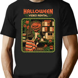 Halloween Video Rental T-Shirt for Men & Women, T-Shirts Graphic Tee - Black