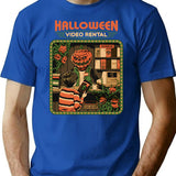 Halloween Video Rental T-Shirt for Men & Women, T-Shirts Graphic Tee - Blue