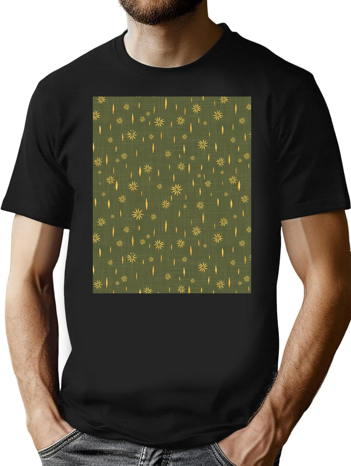 Hand Painted Watercolor Stars On A Textured Background T-Shirt for Men & Women, T-Shirts Graphic Tee - Black