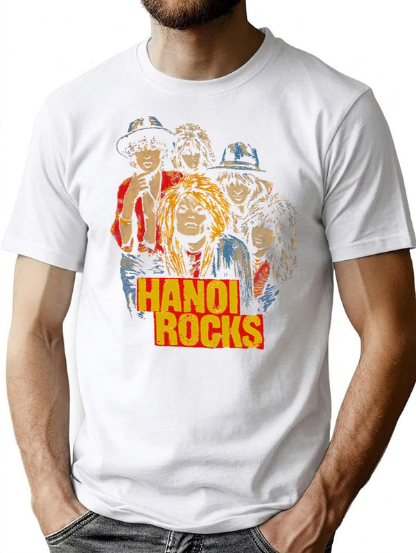 Hanoi Rocks Vintage T-Shirt for Men & Women, T-Shirts Graphic Tee - White