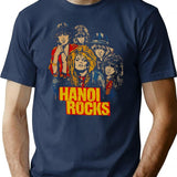 Hanoi Rocks Vintage T-Shirt for Men & Women, T-Shirts Graphic Tee - Navy
