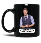 Happy Birthday Matthew Morrison Black Coffee Mug, Gift Coffee Mug