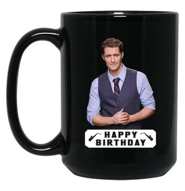 Happy Birthday Matthew Morrison Black Coffee Mug, Gift Coffee Mug - Black