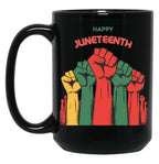 Happy Juneteenth Black Coffee Mug