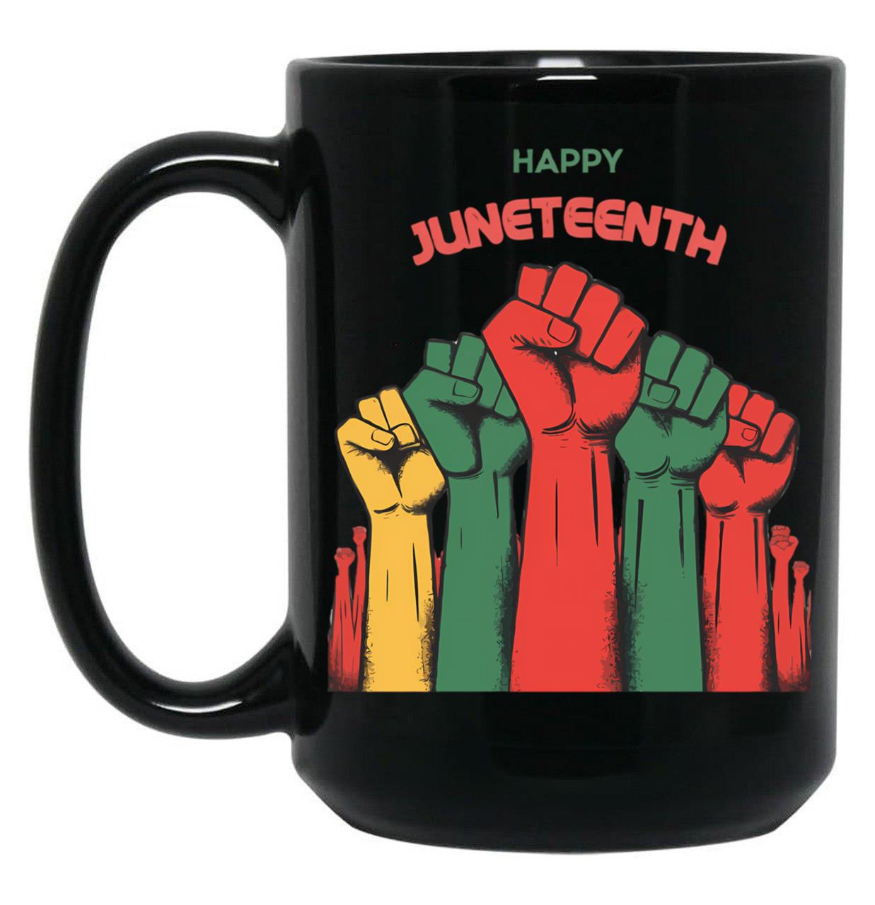 Happy Juneteenth Black Coffee Mug
