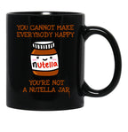 Happy Nutella Jar Black Coffee Mug, Gift Coffee Mug - Black