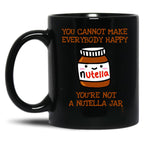 Happy Nutella Jar Black Coffee Mug, Gift Coffee Mug