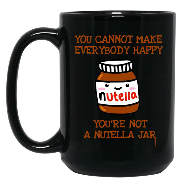 Happy Nutella Jar Black Coffee Mug, Gift Coffee Mug - Black
