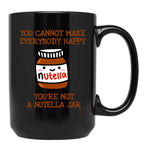 Happy Nutella Jar Black Coffee Mug, Gift Coffee Mug