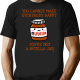 Happy Nutella Jar Premium Heavyweight Cotton T-Shirt - Black