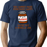 Happy Nutella Jar Premium Heavyweight Cotton T-Shirt - Navy