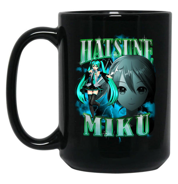 Hatsune Miku Rap Bootleg Black Coffee Mug, Gift Coffee Mug - Black