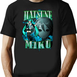 Hatsune Miku Rap Bootleg Premium Heavyweight Cotton T-Shirt - Black
