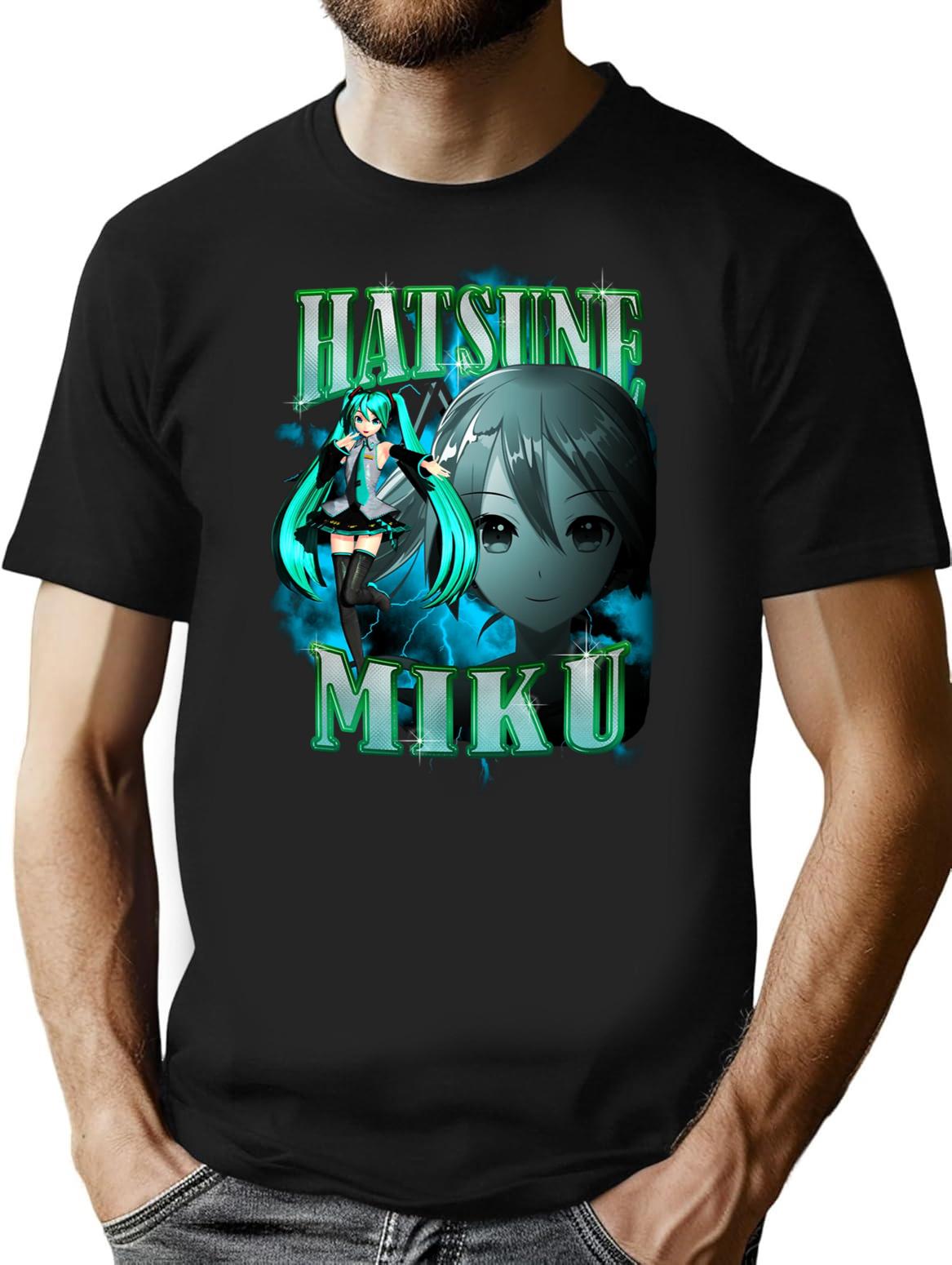 Hatsune Miku Rap Bootleg Premium Heavyweight Cotton T-Shirt - Black