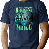 Hatsune Miku Rap Bootleg Premium Heavyweight Cotton T-Shirt - Navy