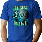 Hatsune Miku Rap Bootleg Premium Heavyweight Cotton T-Shirt - Blue