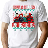 Have A Killer Christmas Horror Movies T-Shirt for Men & Women, T-Shirts Graphic Tee - White
